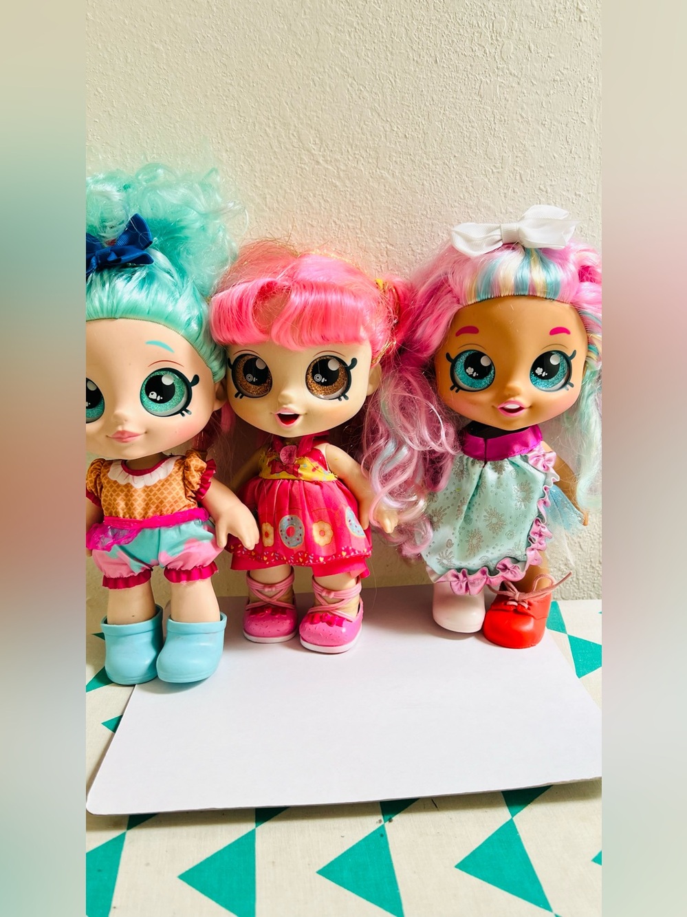 3 Kindi  kids snack time friend
Colorful Dolls Trio - Pink, Teal, Mint Kids Toys